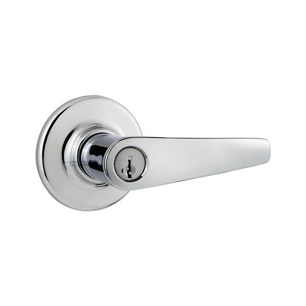 Delta Lever Entry Door Lock SmartKey with New Chassis and 6AL Latch, RCS Strike Bright Chrome Finish